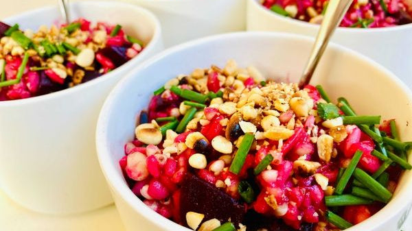 Beetroot & Buckwheat Risotto with Pinenuts
