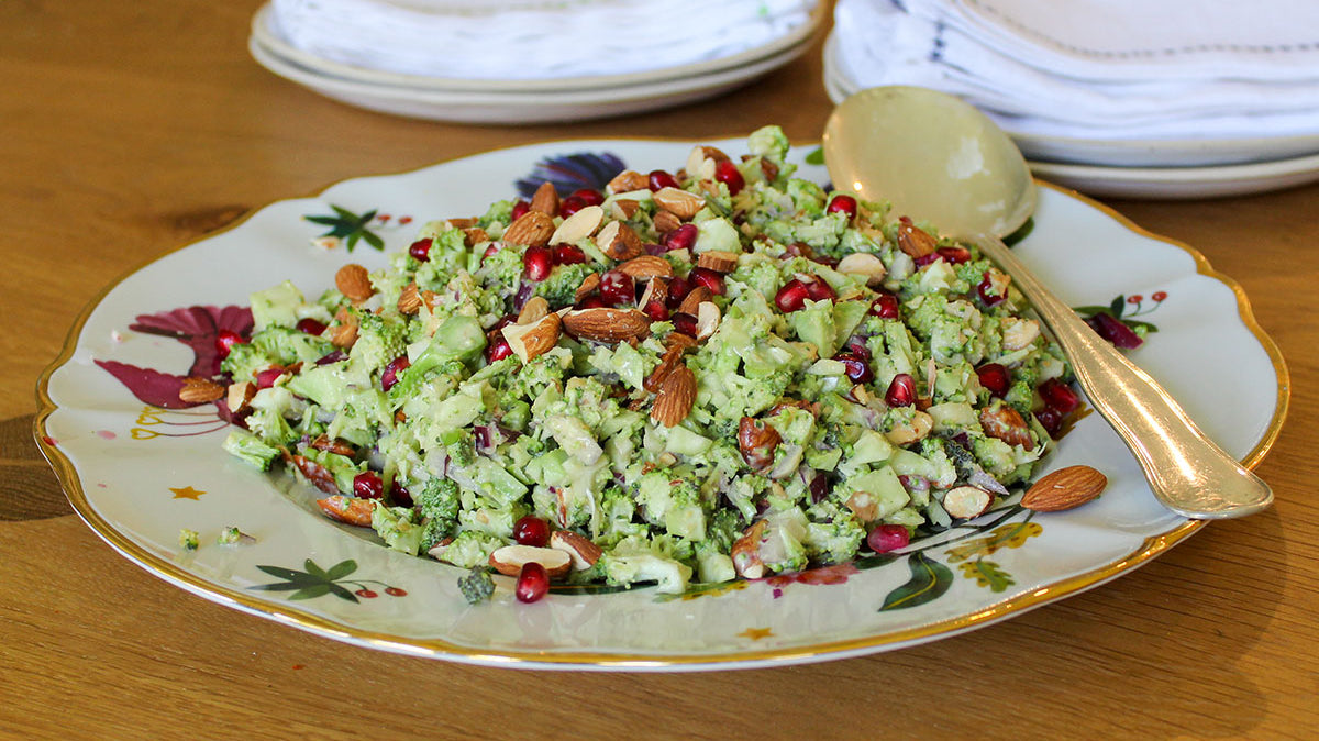 Broccoli Salad with Citrus Tahini Dressing