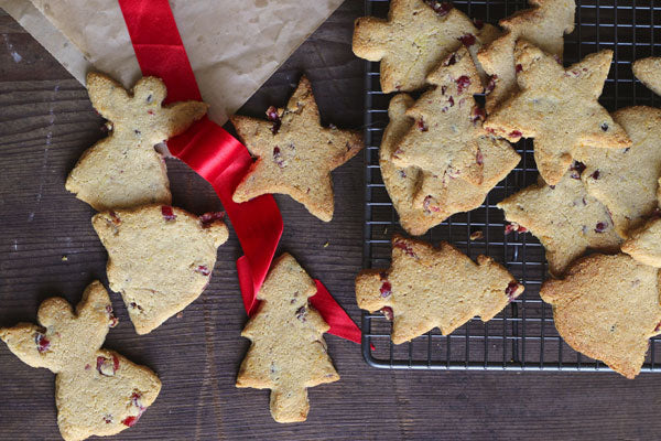 Buttery Lemon Shortbread with Christmas Cranberries