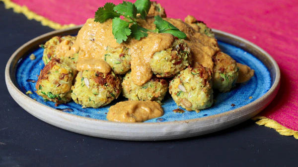 Chickpea & Sunflower 'Meatballs' in Coconut Cashew Curry.