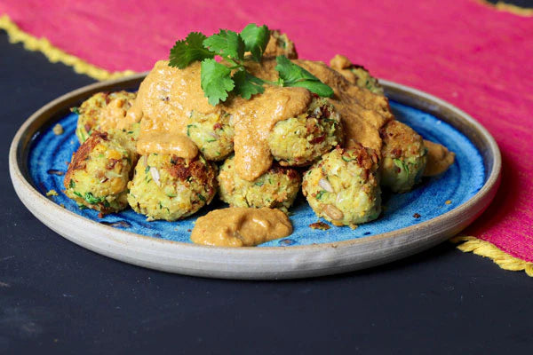 Chickpea & Sunflower 'Meatballs' in Coconut Cashew Curry.