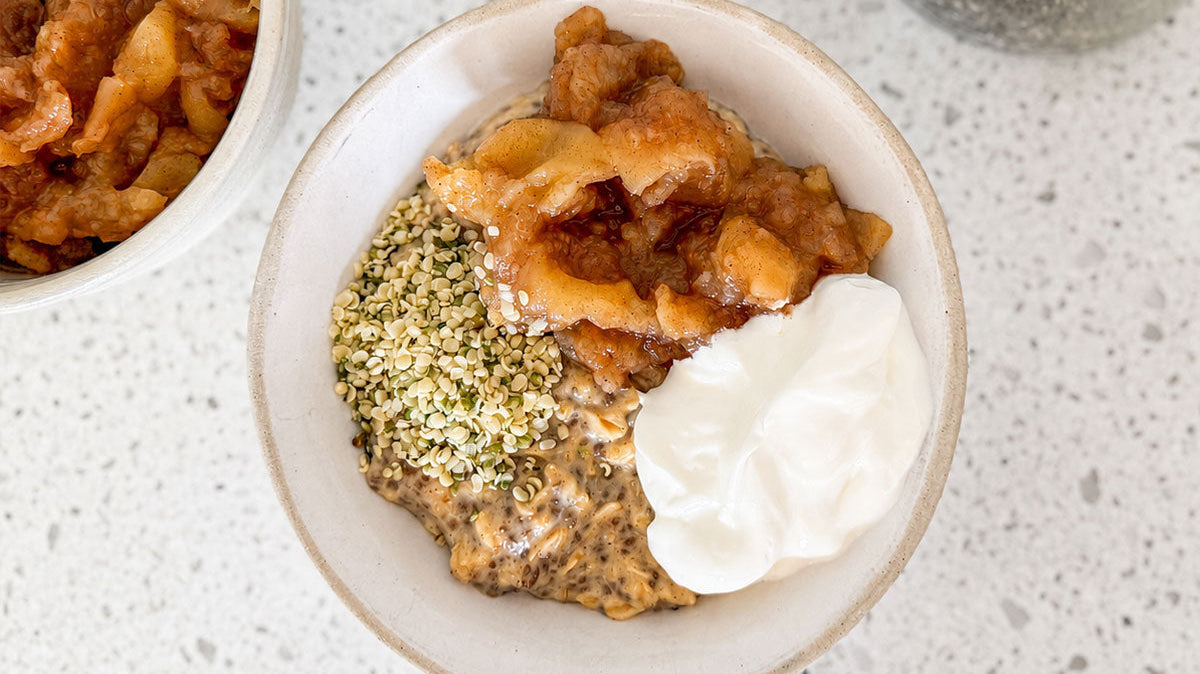 Creamy Vanilla Goat Whey Porridge with Stewed Apple