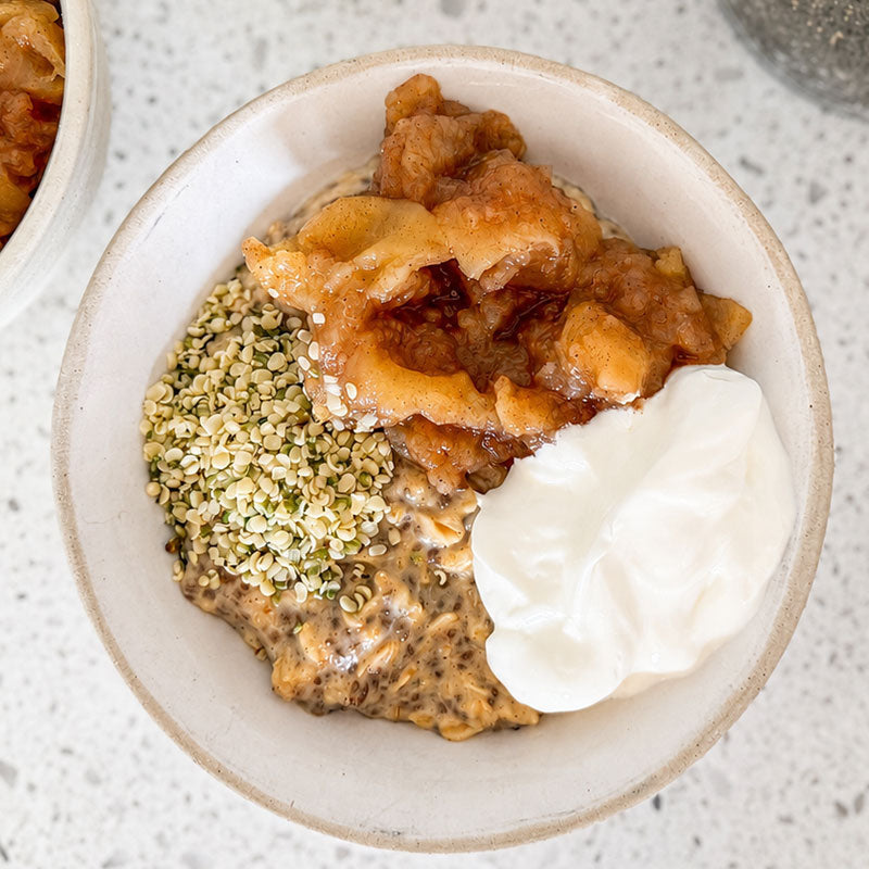Creamy Vanilla Goat Whey Porridge with Stewed Apple