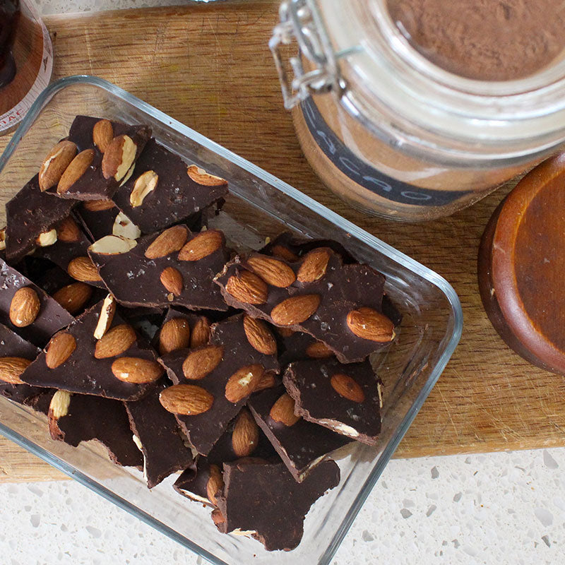 Dark Chocolate with Roasted Almonds and Sea Salt
