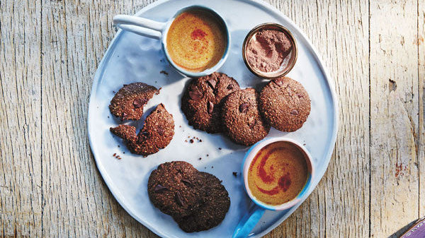 Double Chocolate and Oat Cookies with Hot Cocoa