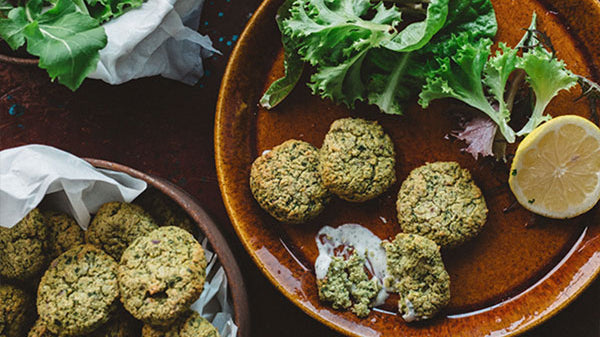 Green Falafel with Mint Yoghurt Tahini