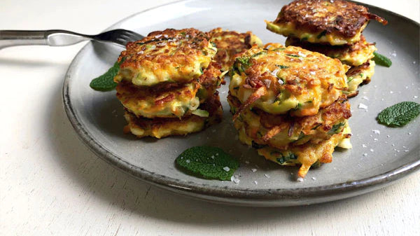 Super Simple Haloumi and Mint Fritters