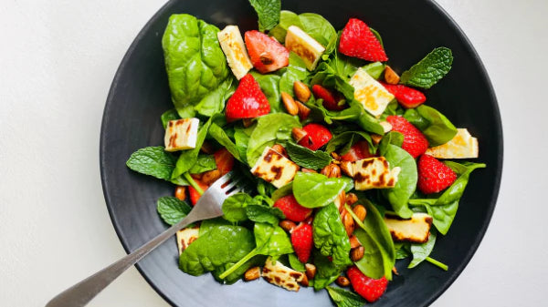 Haloumi Strawberry Salad With Mint