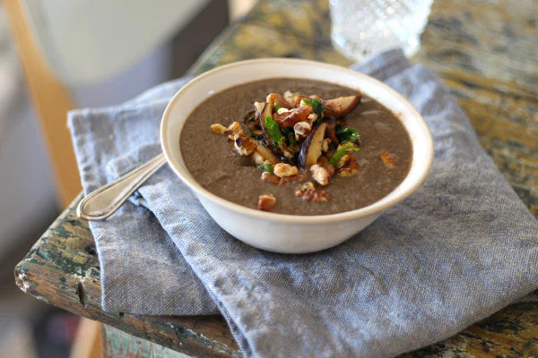 Wild Mushroom & Thyme Soup with Toasted Walnuts