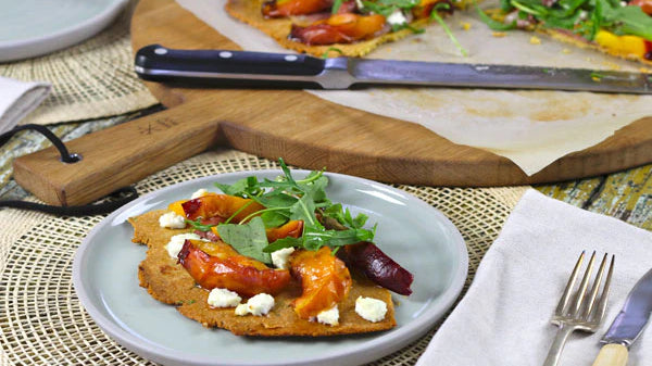 Grilled Peach, Proscuitto & Rocket Pizza