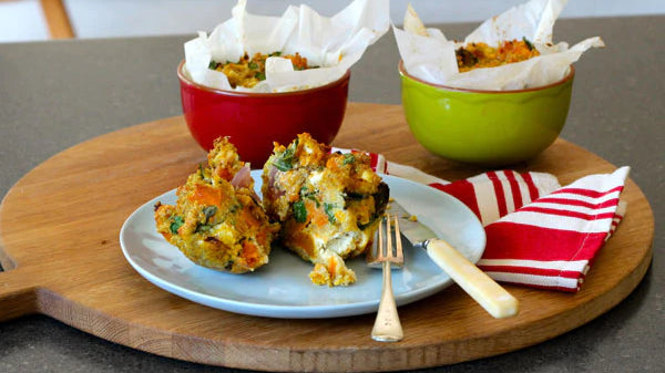 Quinoa, Goats Cheese & Roast Vegetable Frittatas