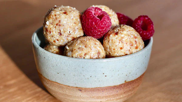 Raspberry Macadamia Collagen Bliss Balls