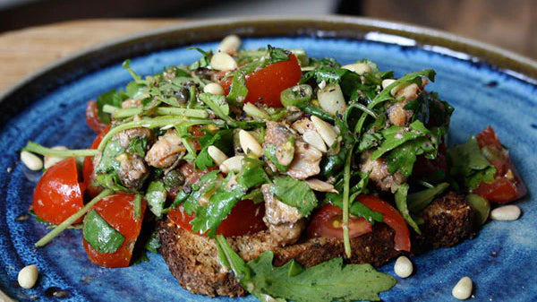 Spicy Sardine, Cherry Tomato & Coriander Open Sandwich