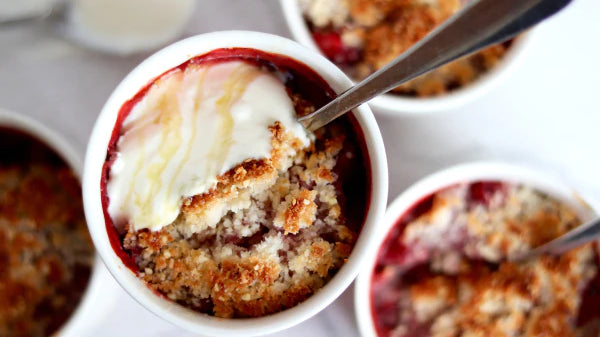 Strawberry, Rhubarb & Coconut Crumble