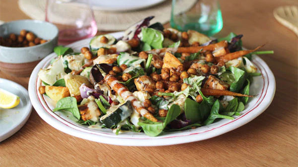 Roast Vegetable Salad with Spicy Chickpeas
