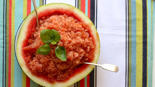 Watermelon, Basil & Lime Granita
