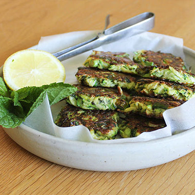 Zucchini and Mint Fritters with Lemon Zest