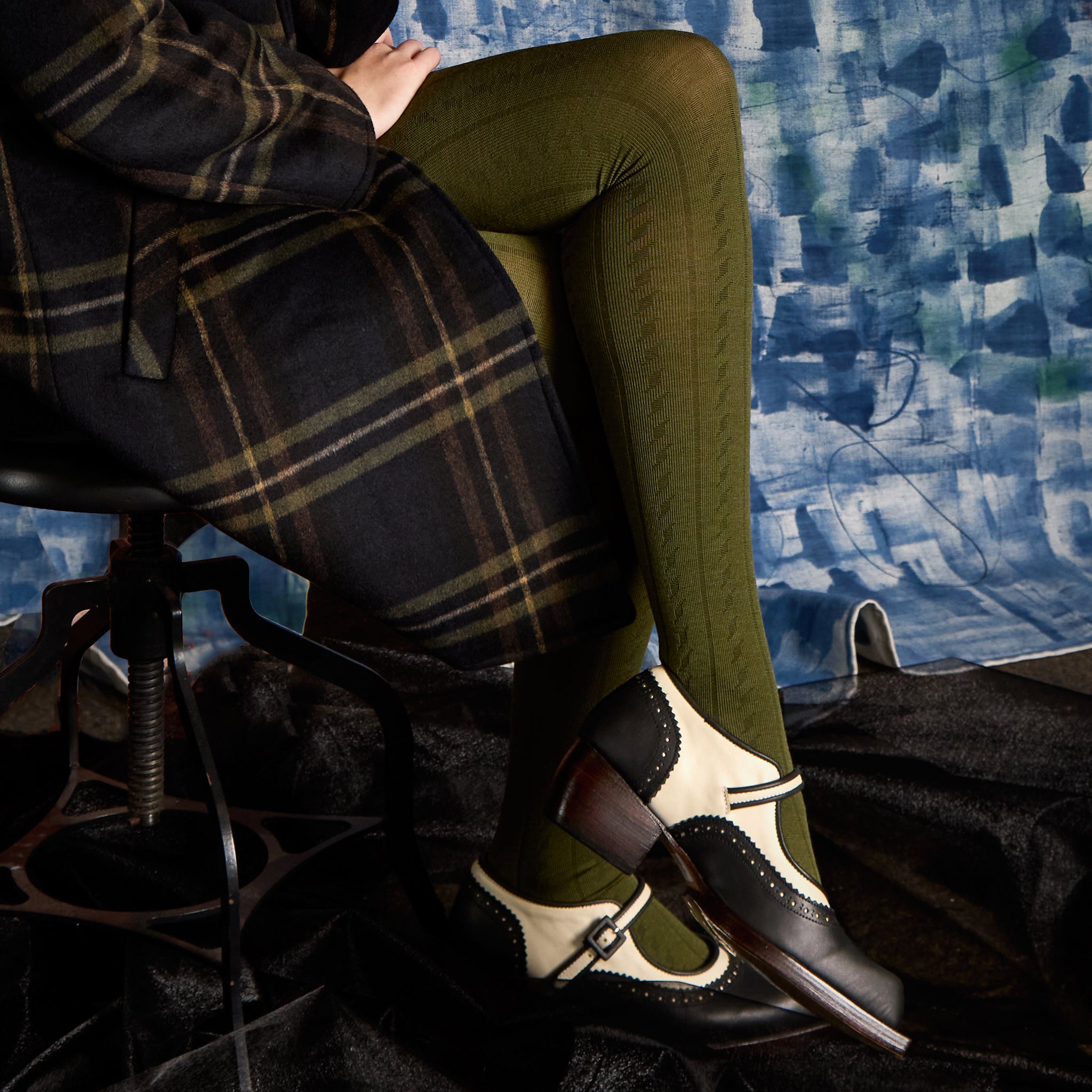 Merino Wool Tights - Form in Green