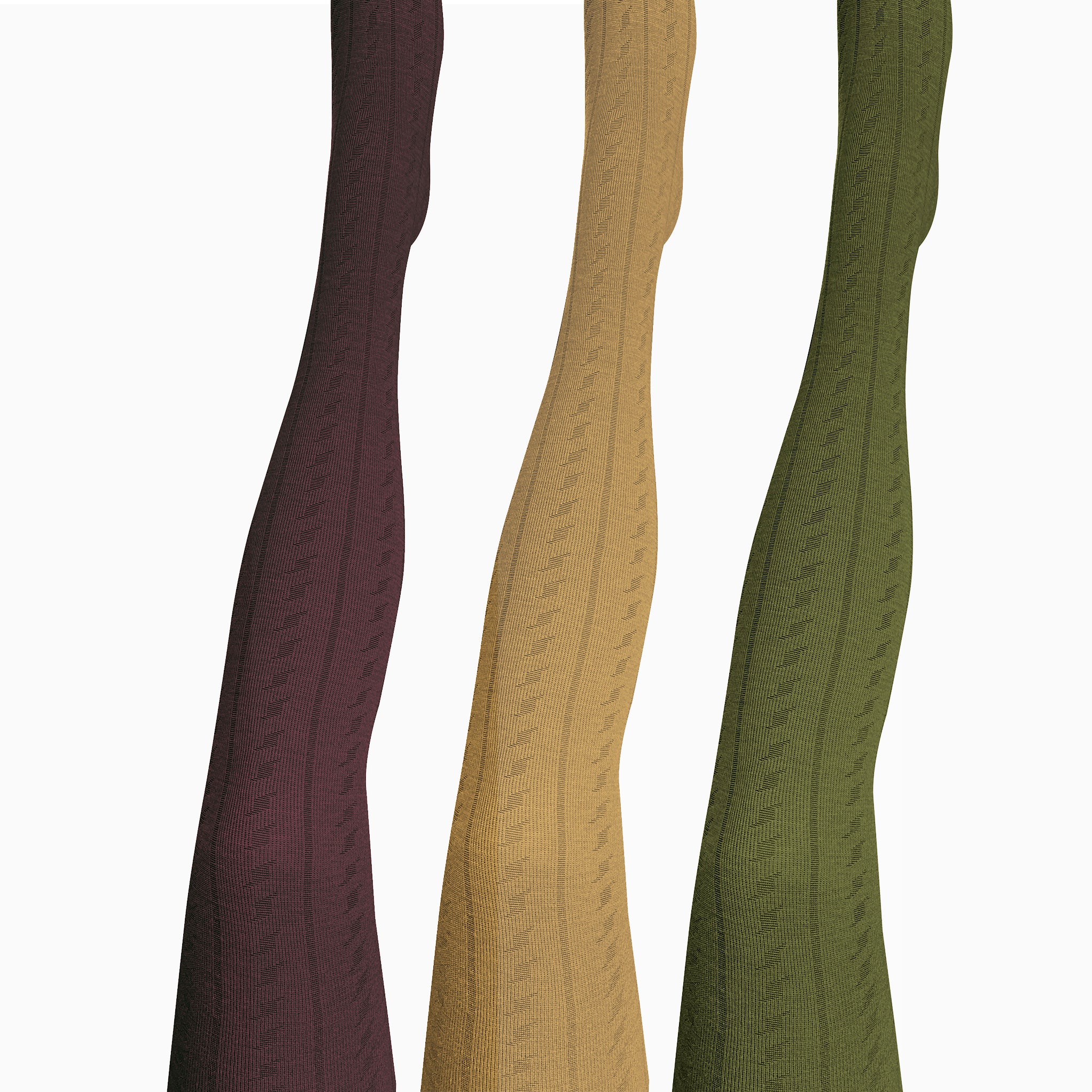 Merino Wool Tights - Form in Berry, Dijion and Green