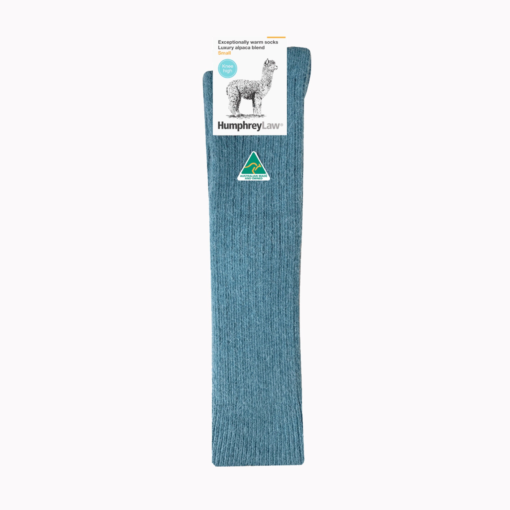 Alpaca Knew Length Teal Socks
