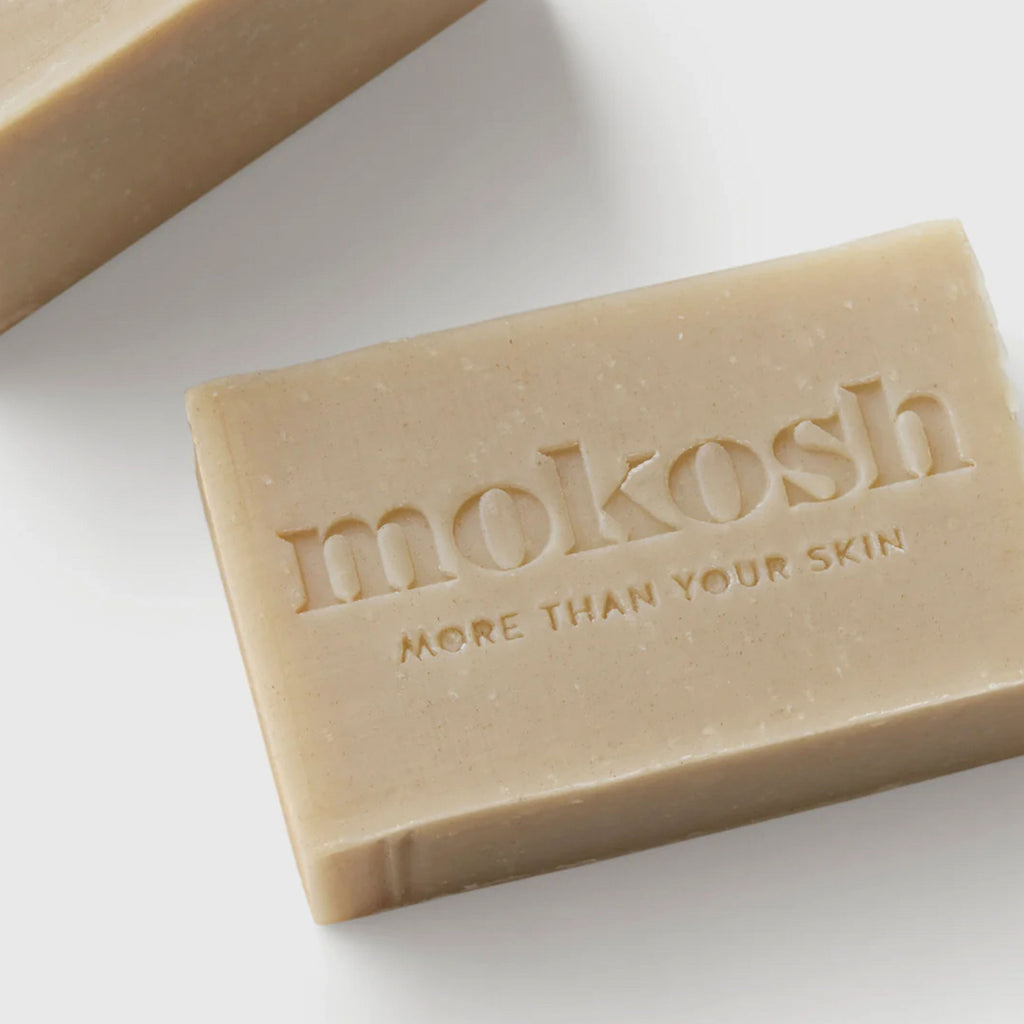A bar of Mokosh organic soap. 