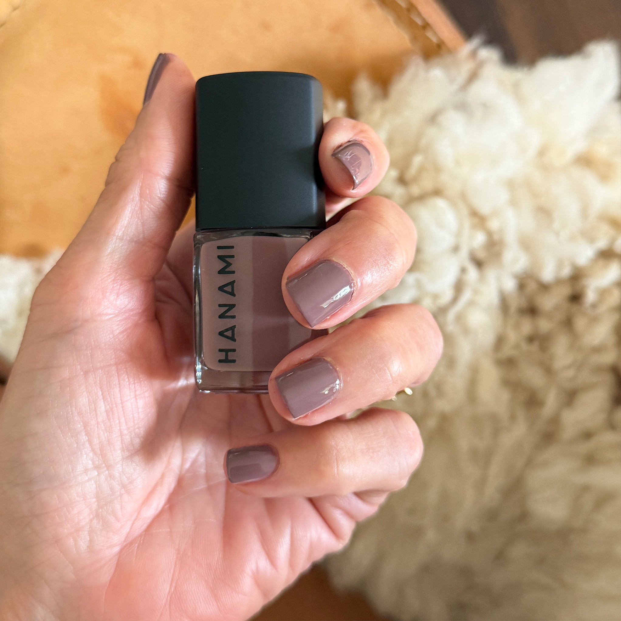 Amy wearing Hanami Nail Polish - Stormy Weather