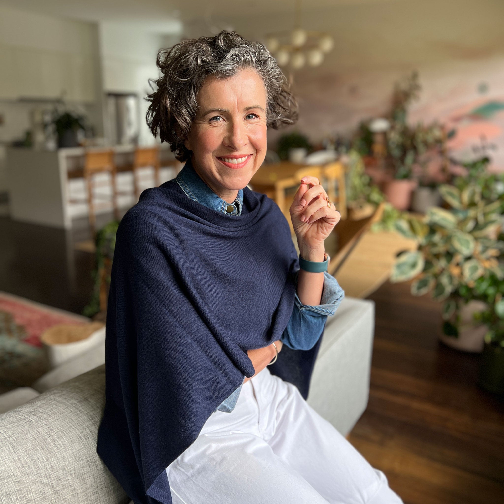 French Navy Cotton Cashmere topper