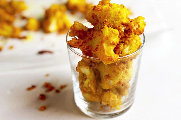 Cheesy Turmeric Cauliflower Popcorn