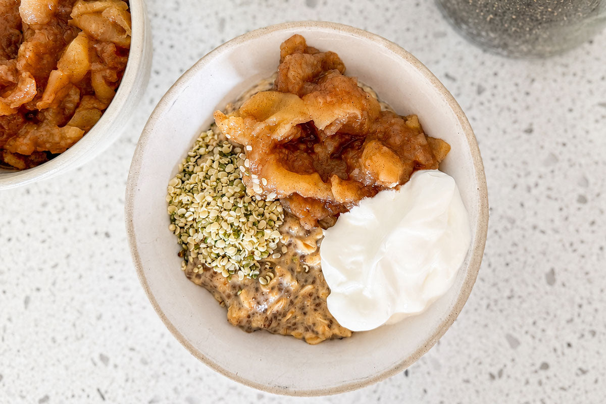 Creamy Vanilla Goat Whey Porridge with Stewed Apple