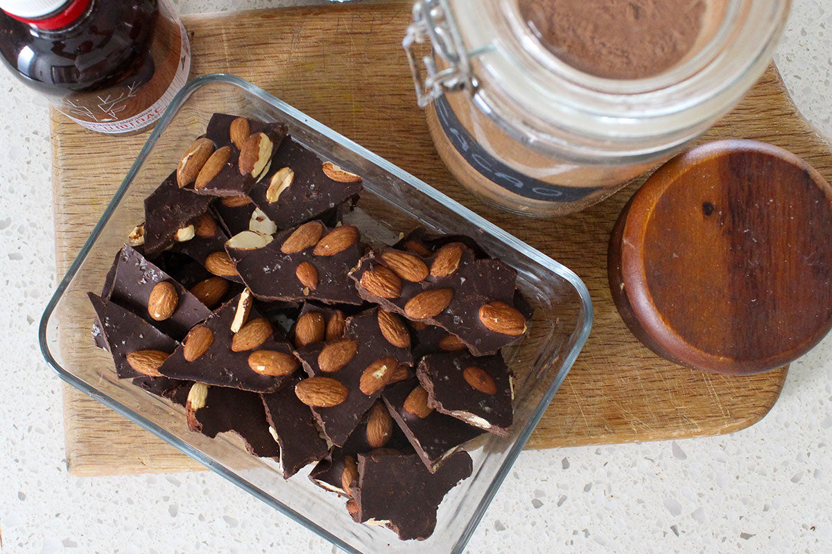 Dark Chocolate with Roasted Almonds and Sea Salt