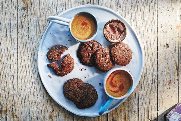 Double Chocolate and Oat Cookies with Hot Cocoa