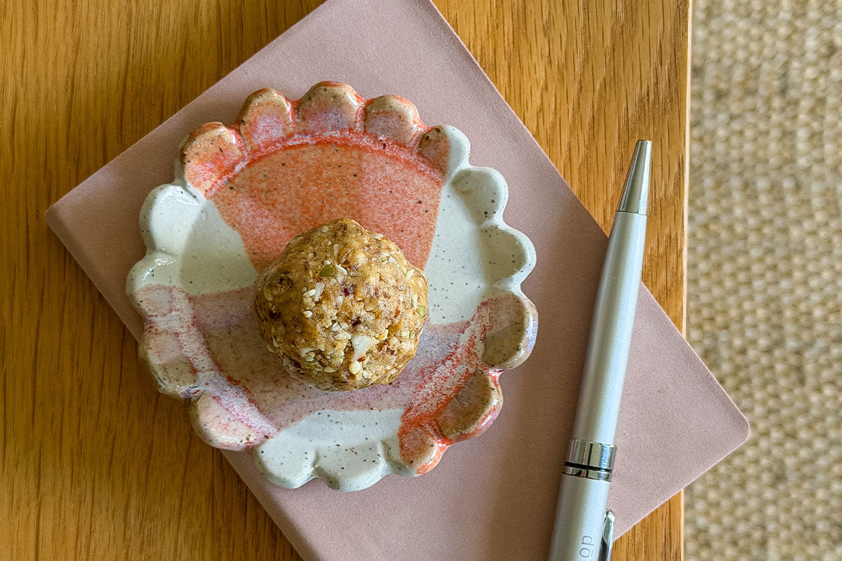Everyday strength bliss ball on ceramic bowl