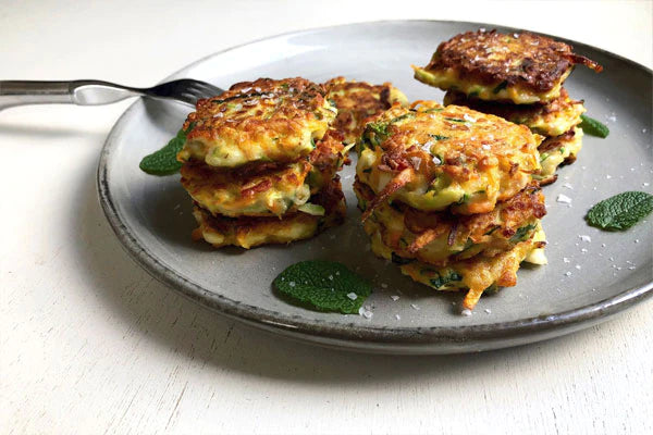 Super Simple Haloumi and Mint Fritters