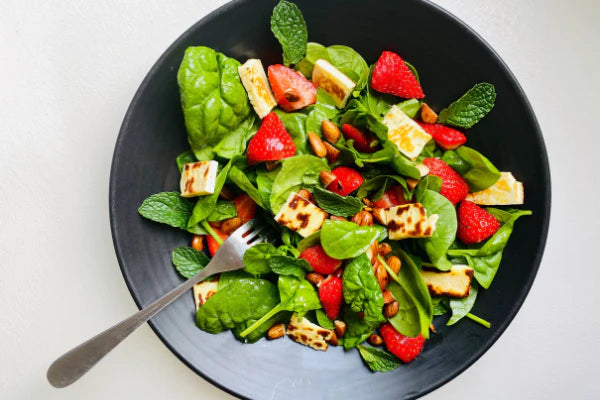 Haloumi Strawberry Salad With Mint