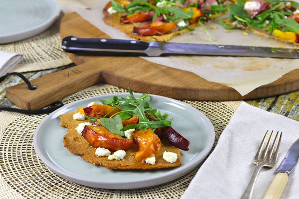 Grilled Peach, Proscuitto & Rocket Pizza