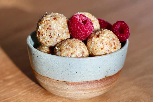 Raspberry Macadamia Collagen Bliss Balls