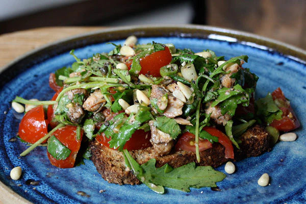 Spicy Sardine, Cherry Tomato & Coriander Open Sandwich