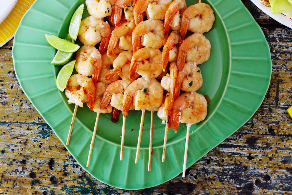 Coconut, lime and chilli barbecued prawns