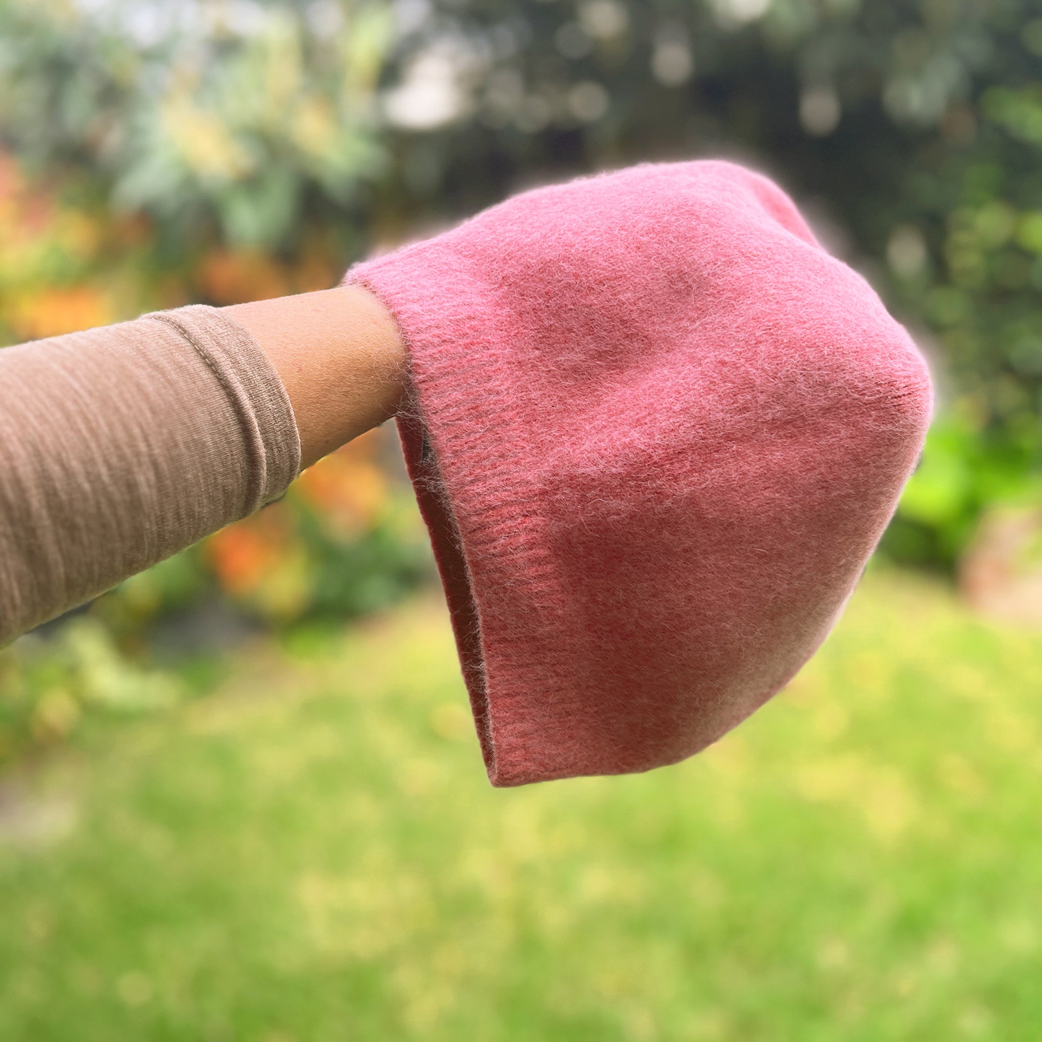Angora & Lambswool Slouch Beanie in Carnation