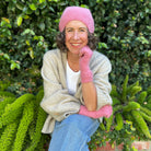 Angora & Lambswool Slouch Beanie in Carnation