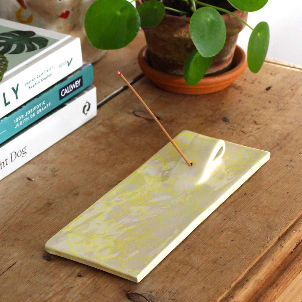 Yellow Ceramic Bubble Glaze Incense Holders