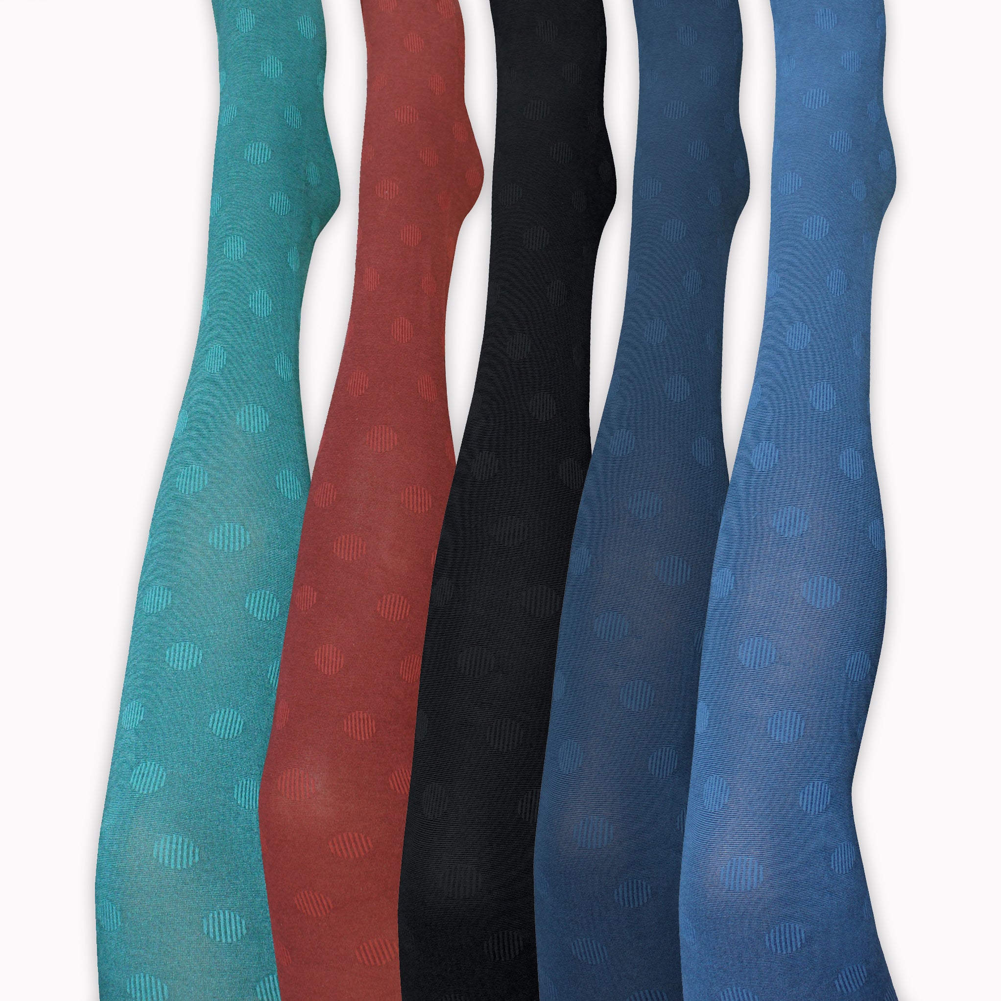 Tightology Cotton 'Cirque' Tights  in Teal, Henna, Black, Navy and Blue