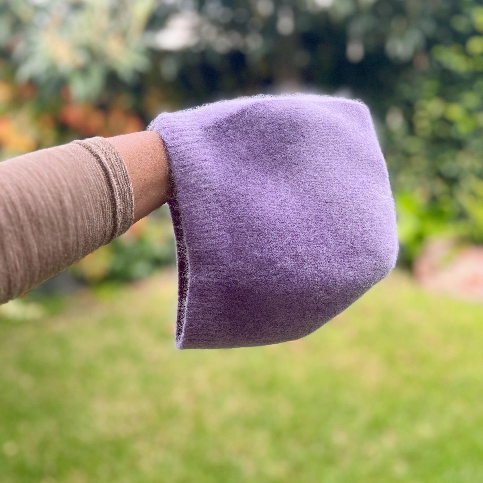 Angora & Lambswool Slouch Beanie in Crocus