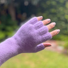 Angora & Lambswool Fingerless Gloves   in  Crocus