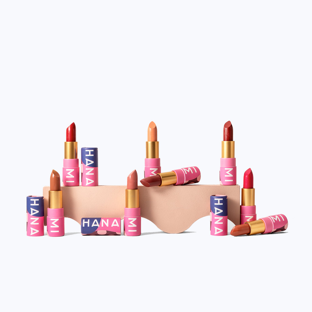 The full range of Hanami lipsticks