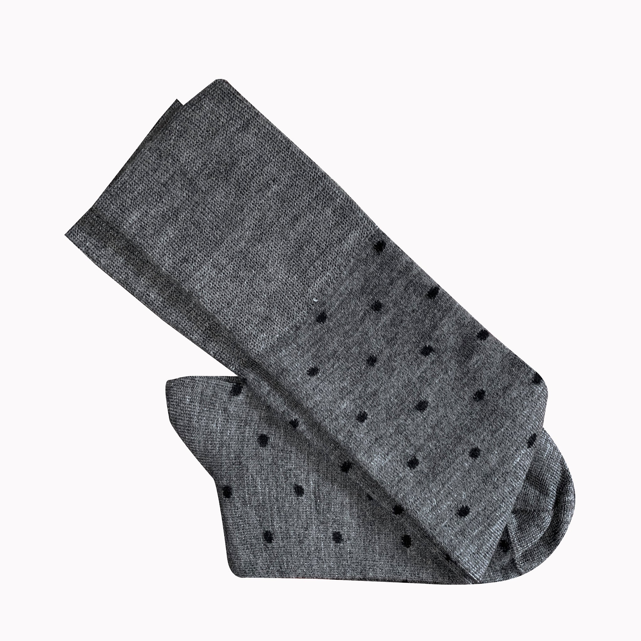Tightology Charcoal 'Dotty' Merino Wool Knee Length Socks