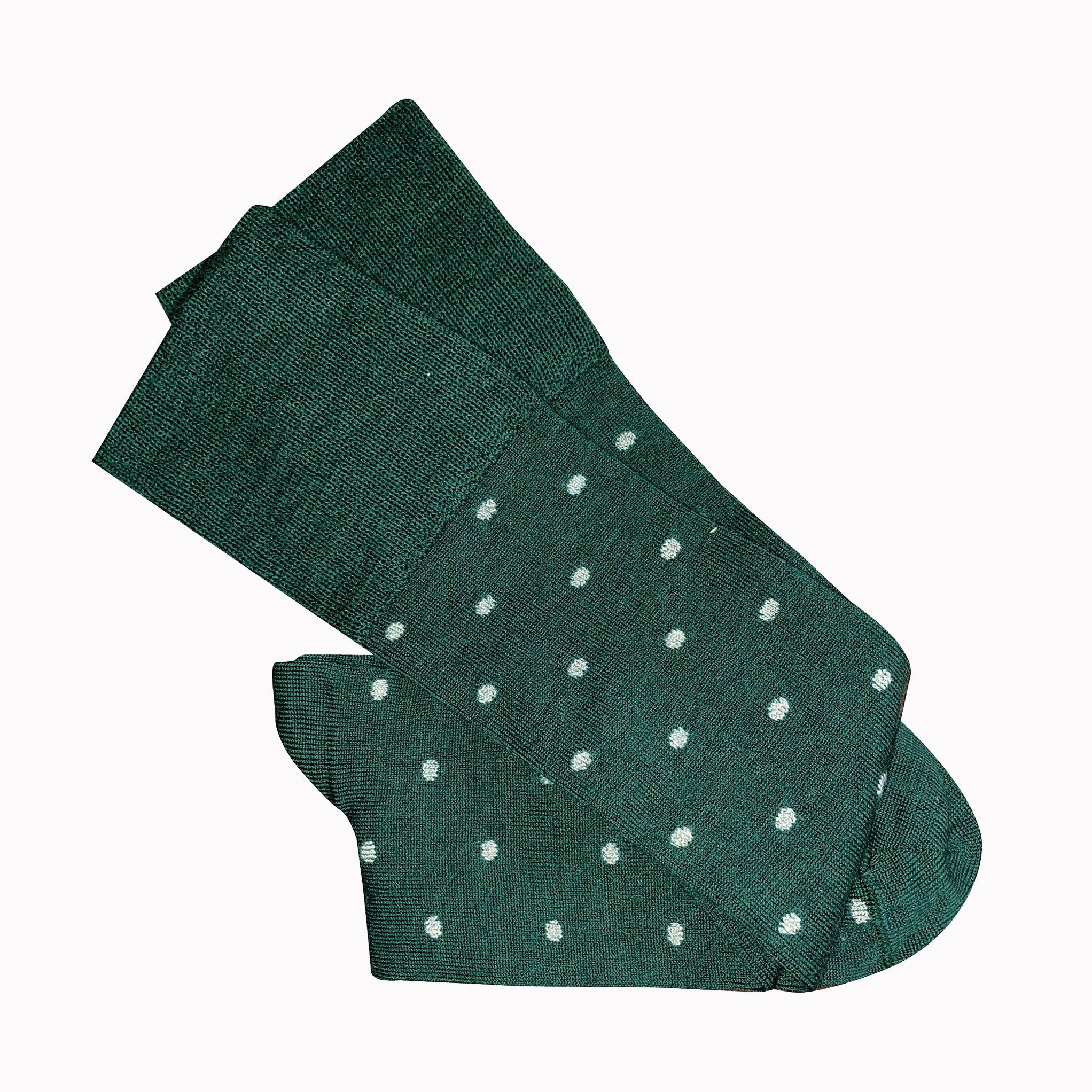  Tightology Green  'Dotty' Merino Wool Knee Length Socks 