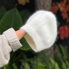 Angora & Lambswool Slouch Beanie - Cream