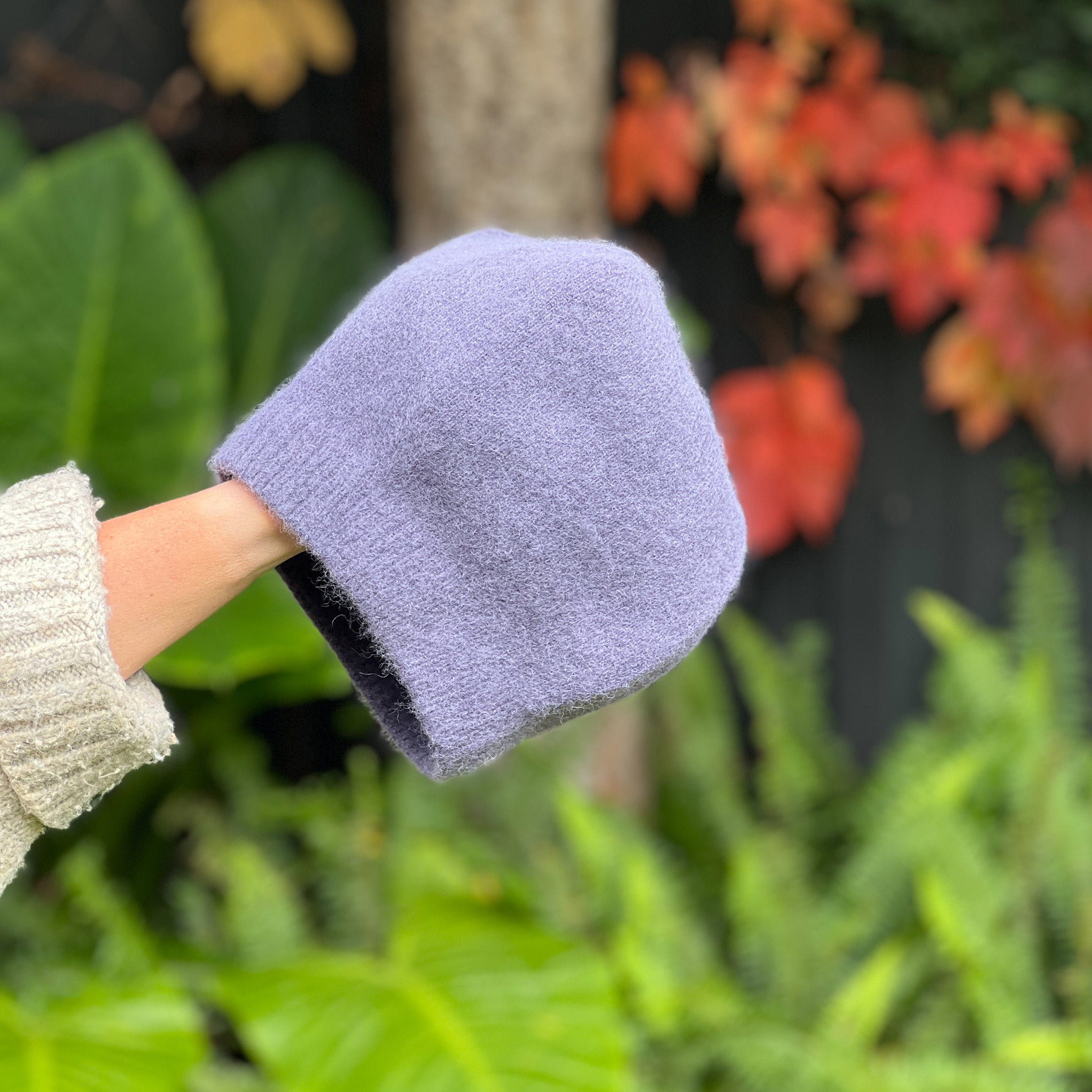 Angora & Lambswool Slouch Beanie - Lavender Haze