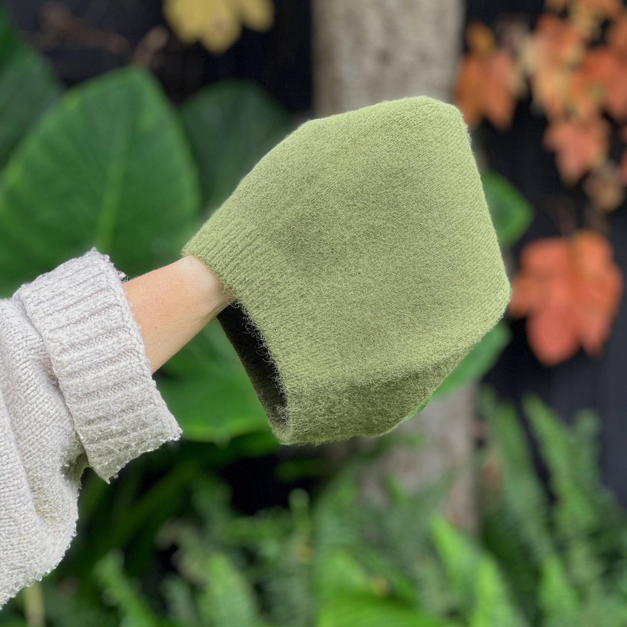 Angora & Lambswool Slouch Beanies - Khaki